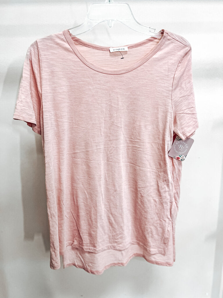 Viamor Blush Pink Tunic Tee Women's