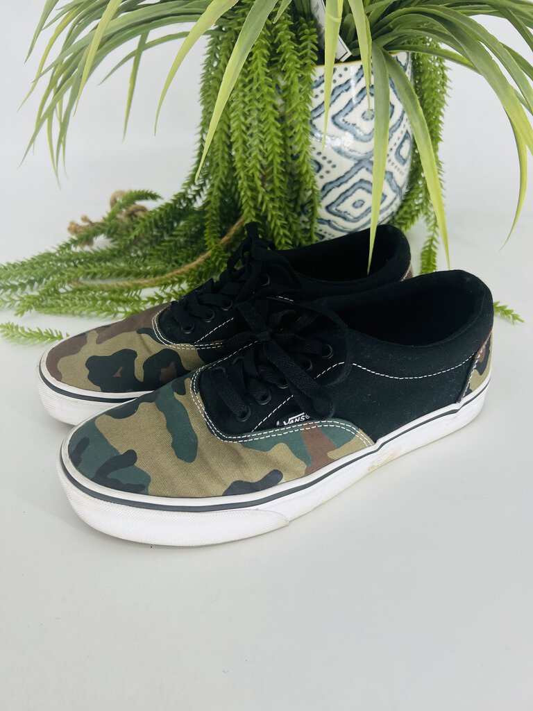 (8) Vans Camo Black Shoes Mens