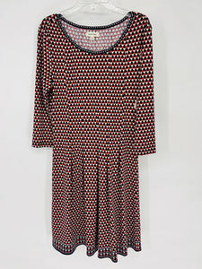 (S) Max Studio Red Patterned Dress Womens