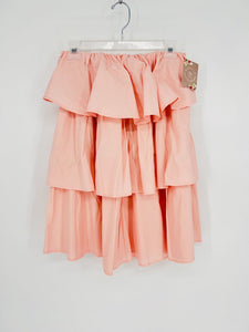 (S) Bucket List Blush Ruffled Dress Womens