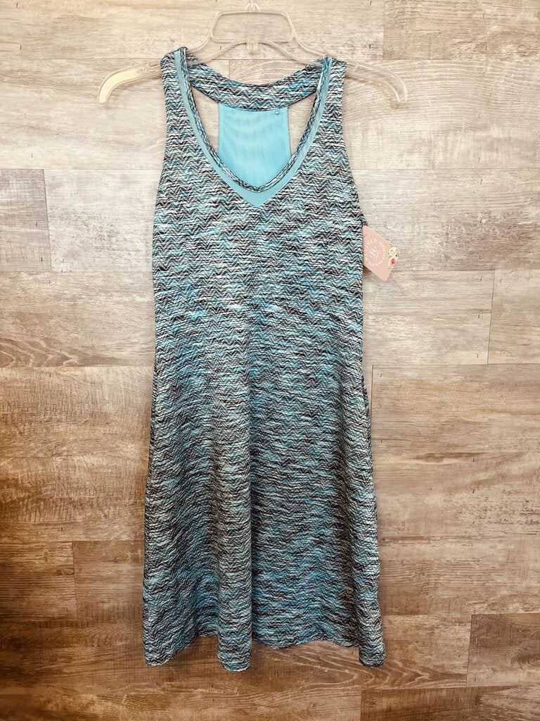 (S) MPG Blue Patterned Athletic Dress womens