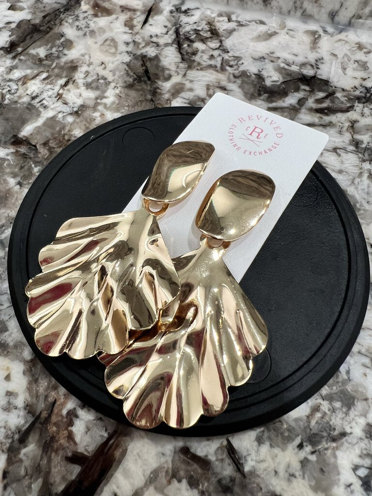 Gold Drop Coral Reef Earring