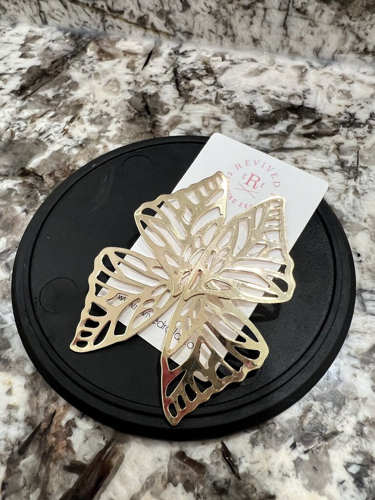 Gold Butterfly Wing Earrings