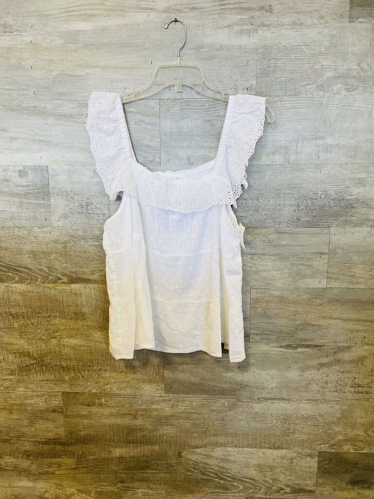 (L) Old Navy White Eyelet Tank Womens