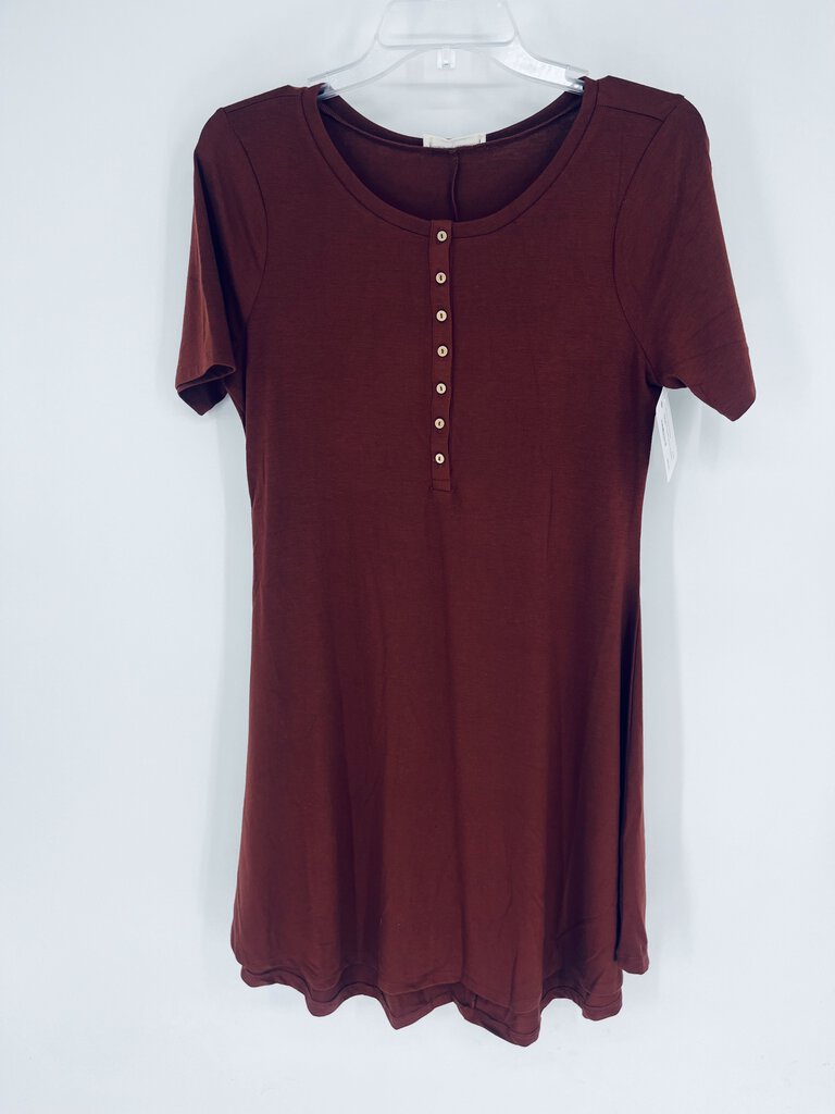 Rust Soft Henley Dress Women's