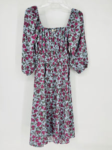 (Small) Umgee Gray Floral Midi Dress Women's