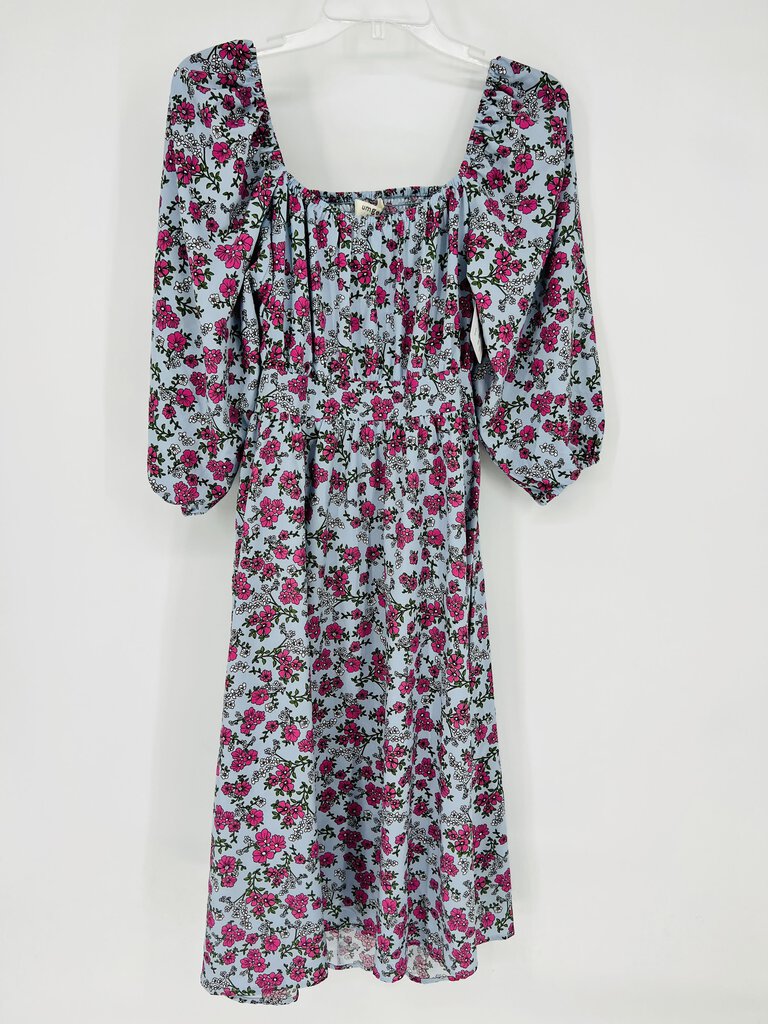 (Small) Umgee Gray Floral Midi Dress Women's