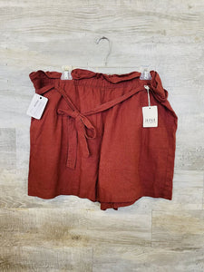 (XXL) Ana Rust Linen Shorts Womens
