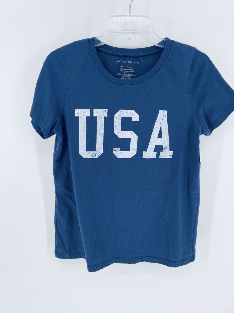 (L) Grayson Threads USA Blue Shirt Womens