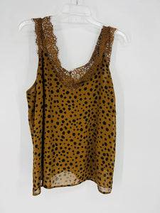 (S) Umgee Leopard Lace Tank Womens