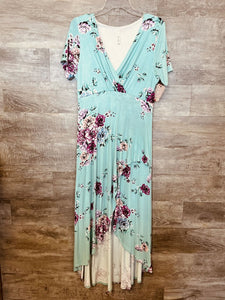 (S) Bellamie Mint Pink Floral Dress WOmens
