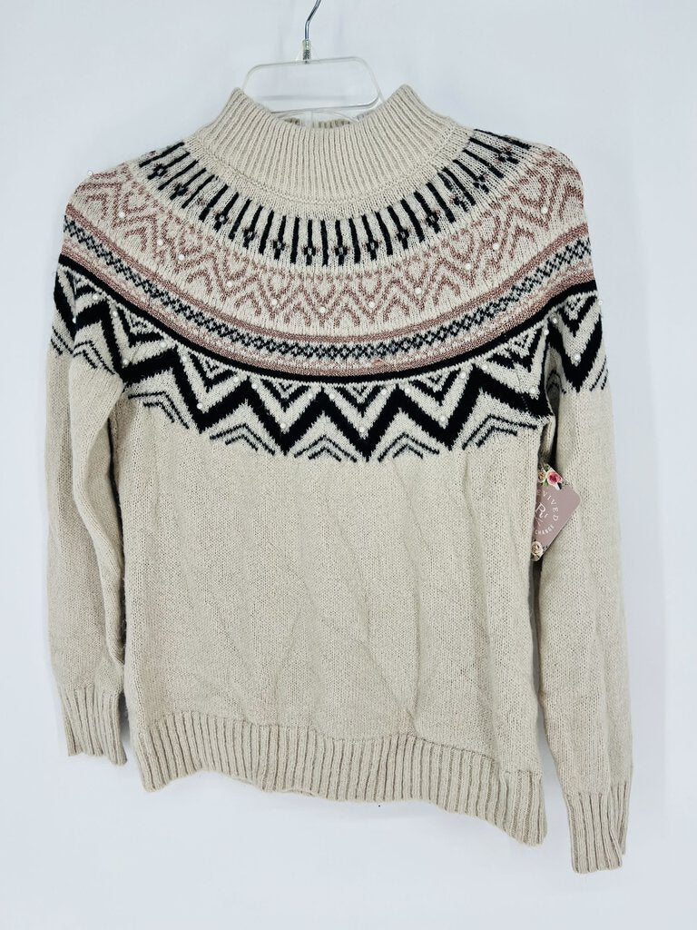 (S) Maurices Tan Aztec Sweater Womens