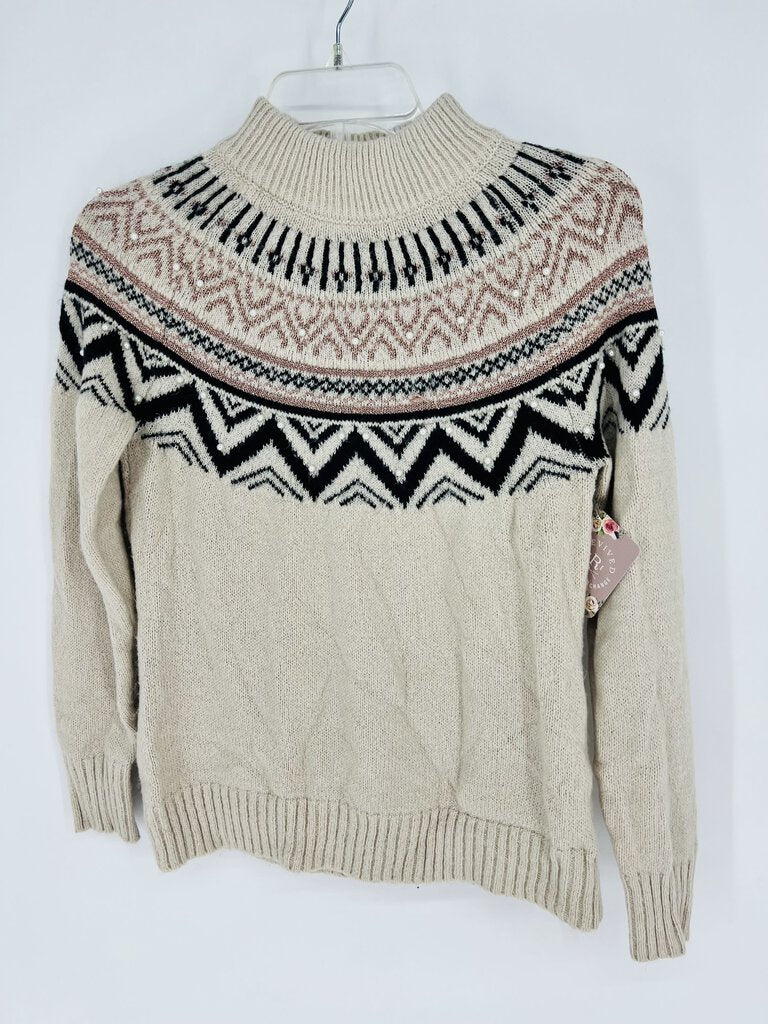 (S) Maurices Tan Aztec Sweater Womens