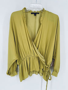(Medium) Marc New York Green Silk Tied Shirt Women's