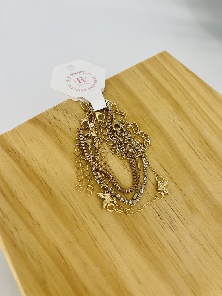 Set of 5 Gold Stackable Bracelets