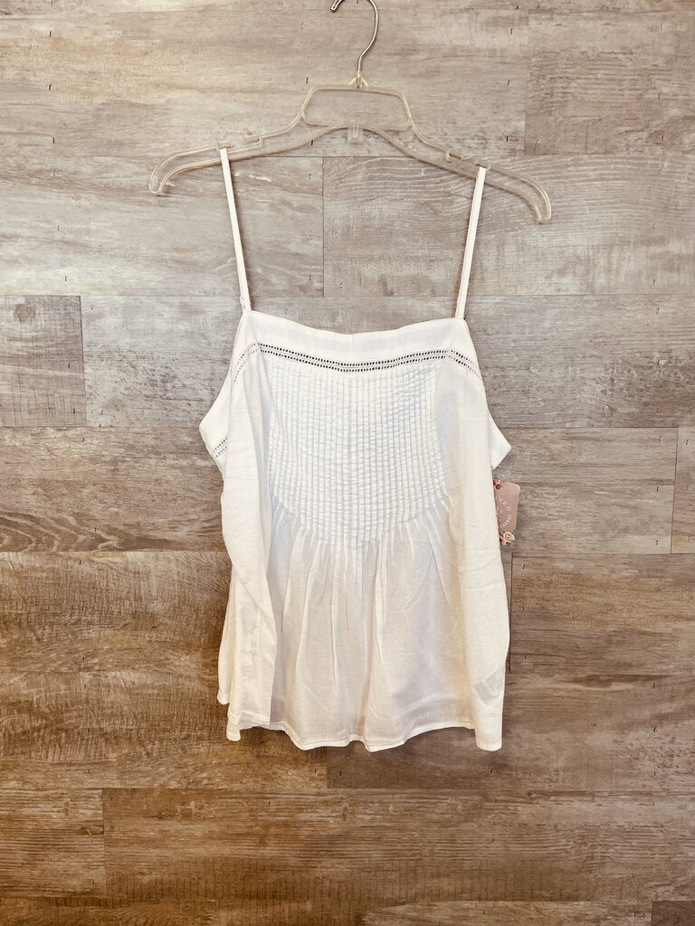 (Large) Old Navy White Lace Trim Tank Women's