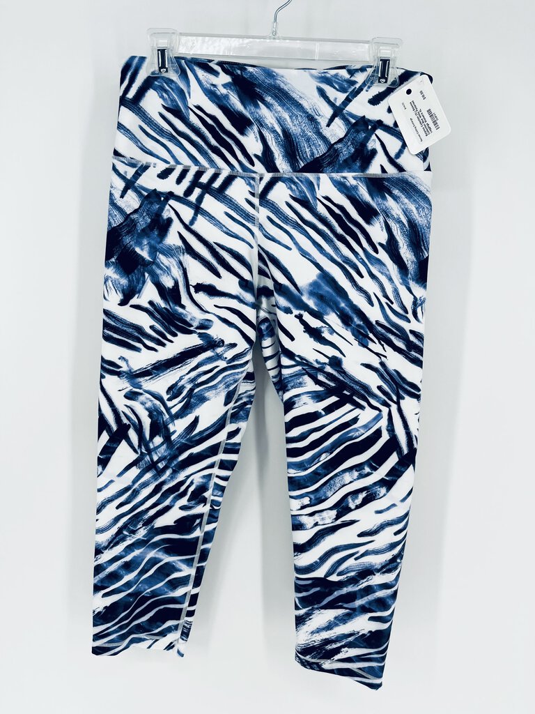 (XL) Balance Collection Blue White Patterned Leggings Women's