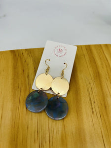 Gold Blue Drop Earrings