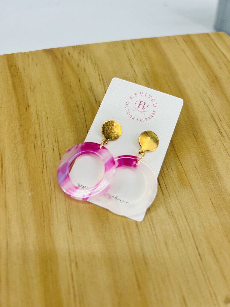 Pink Gold Circle Earrings