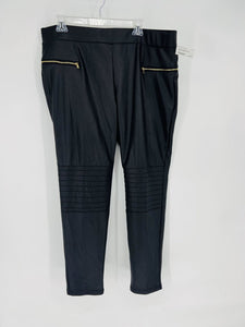 (1x) ANA Black Metallic Leggings Women's