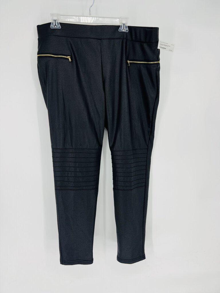 (1x) ANA Black Metallic Leggings Women's