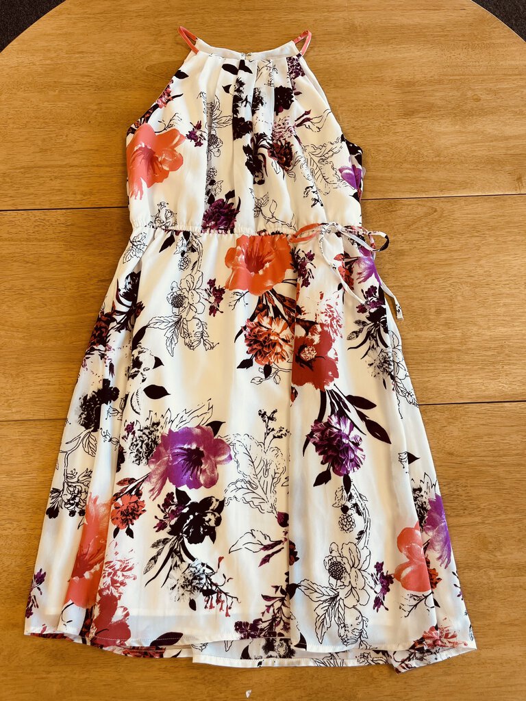 (Small P) LOFT White Floral Dress Women's
