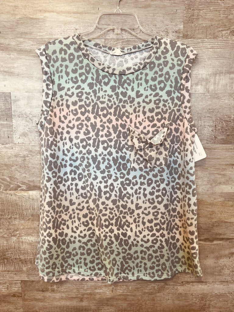 (XL) Lovely Melody Leopard Pocket Shirt Womens