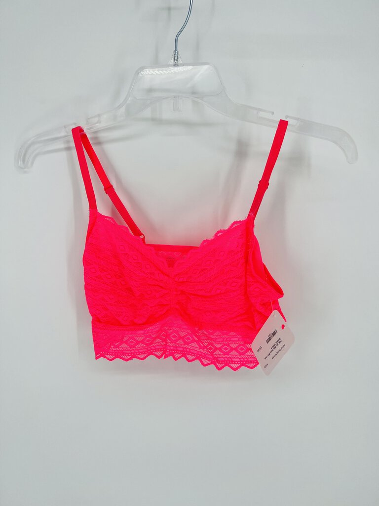 (M) PINK Neon Pink Lace Bralette