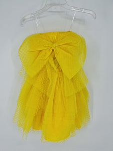 (Small) Main Strip Yellow Tulle Dress Women's