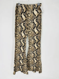 (L) Fashinomics Snakeprint Flare Pants Womens