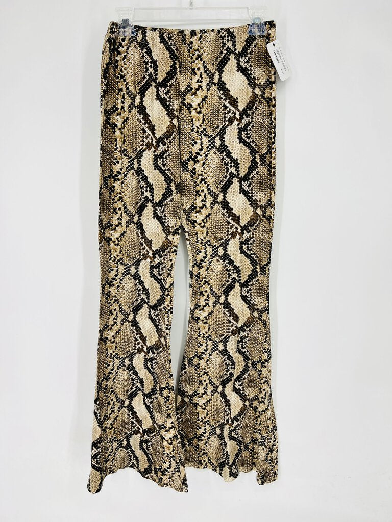 (L) Fashinomics Snakeprint Flare Pants Womens