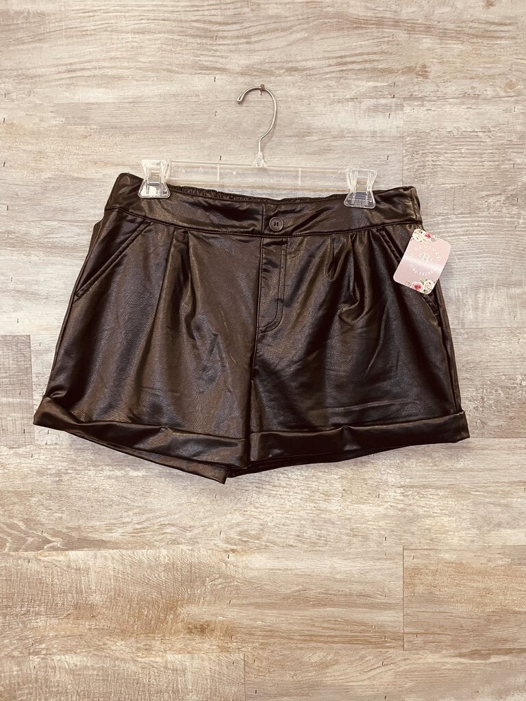 (L) Sincerely Jules Faux Leather Shorts Womens