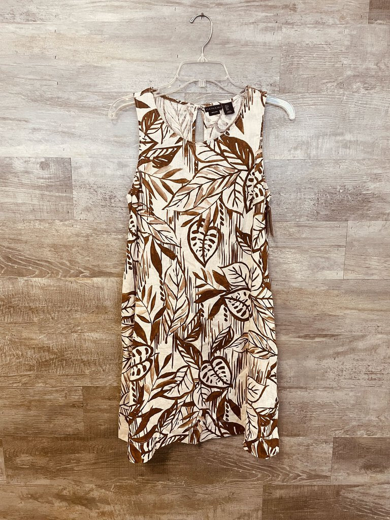 (Small) Tahari Brown White Patterned Drrss Women's