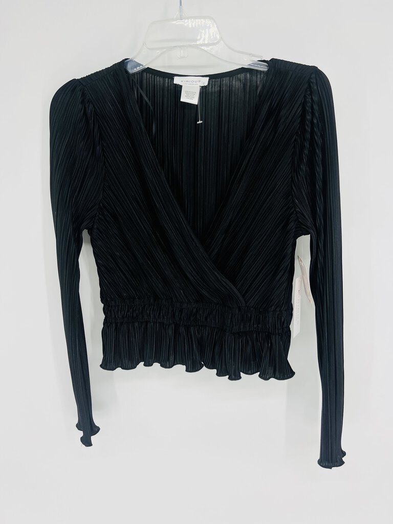 (L) Kirious Black Textured LS Shirt Womens