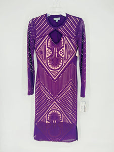 (Small) Bold Elements Purple Fitted Dress Womens'