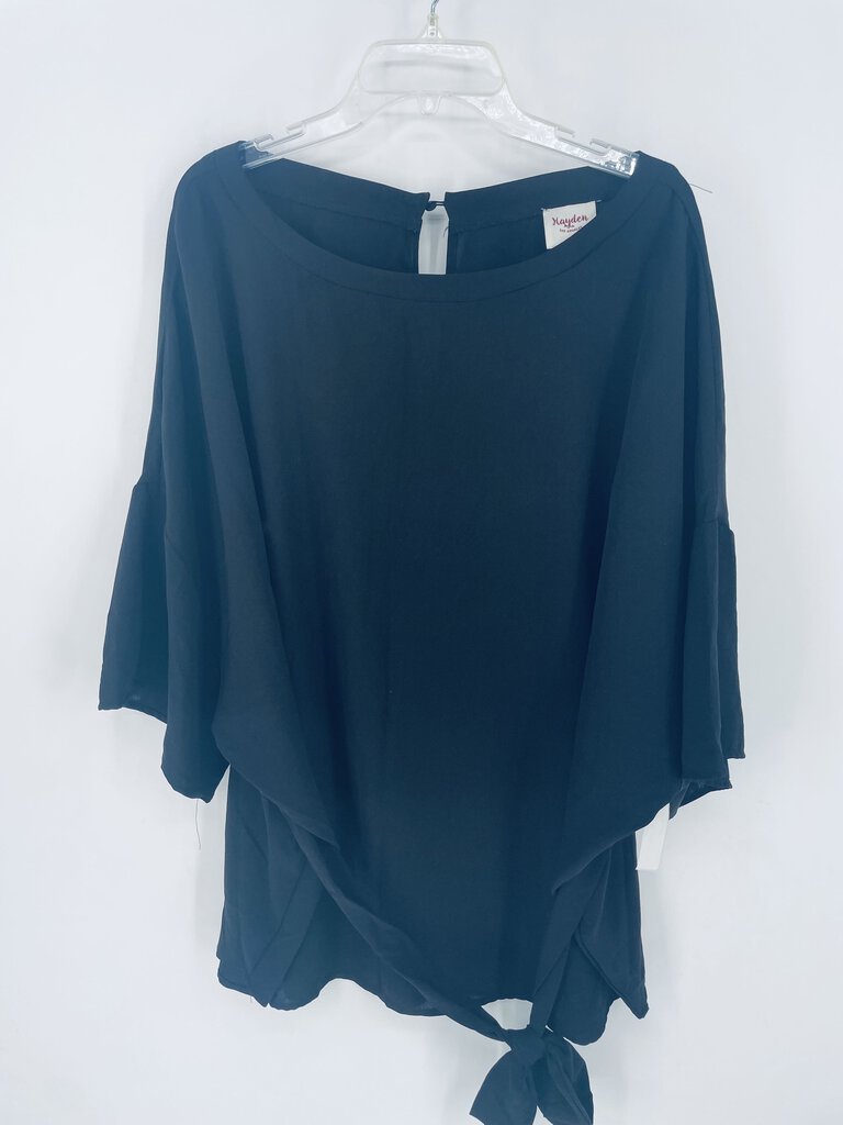 (2X/3X) Hayden Black Tied SS Top Womens