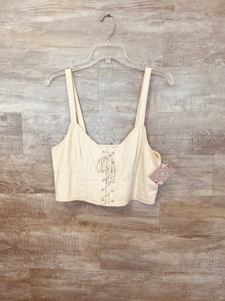 (Large) American Eagle Tan Tied Tank Women's