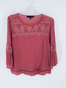 (Medium) Harve Bernard Pink Lace Shirt Women's