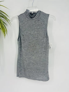 (M) Express Grey Shimmery Mock Neck Tank Womens