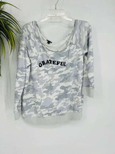 (0) Torrid Grey Camo Grateful LS Shirt Womens