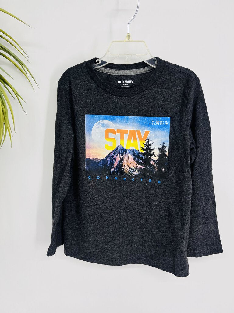(6-7) Old Navy Gray LS Tee Boy's