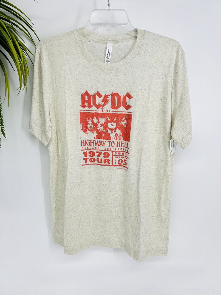 (XL) ACDC Gray Heathered Graphic Tee Women's