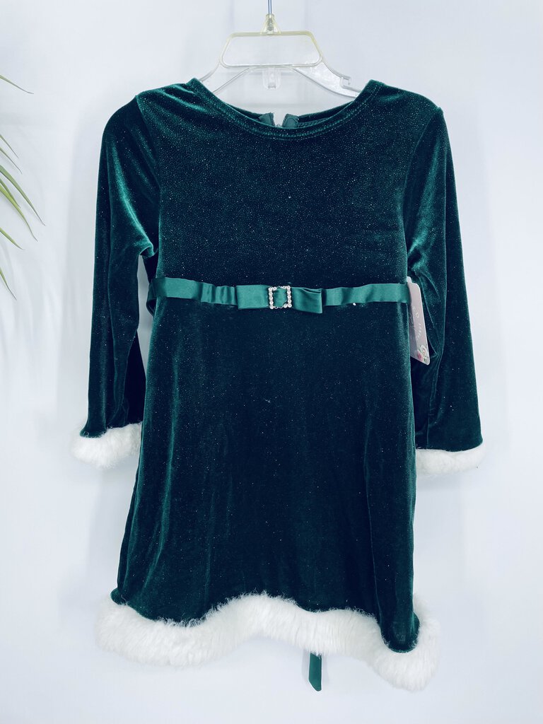 (4T) Bonnie Jean Green Sparkle Dress Girls