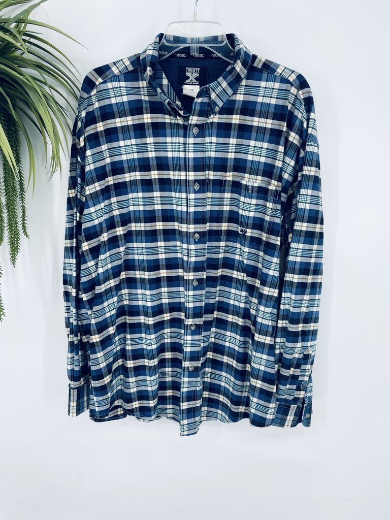 (2XT) Roper Tan Plaid Button Up Mens