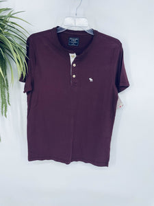 (M) Abercrombie Maroon Henley Tee SS