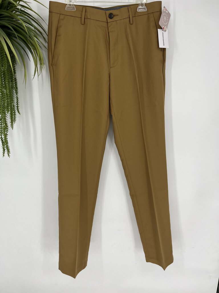 (32/33) Tan Flat Front Dress Pant Men's