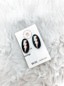 Leather Lightning Bolt Earrings
