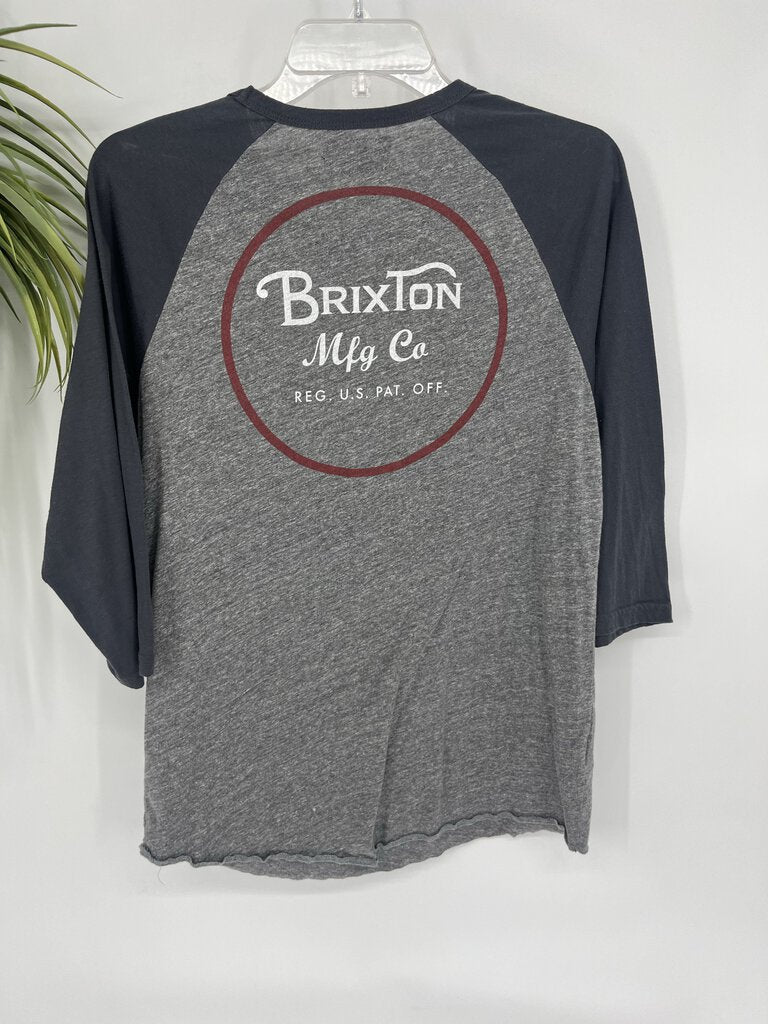 (medium) Brixxton Gray Navy Logo tee Men's