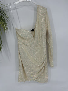 (L) Windsor White Sequin Dress Women's