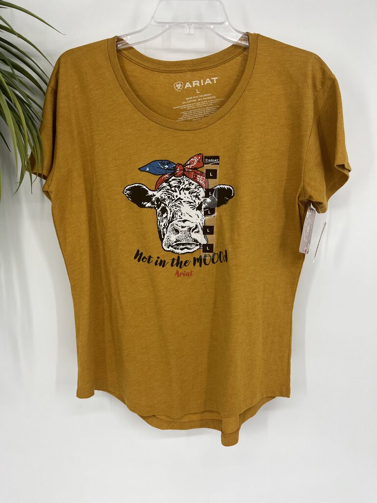 (L) Ariat Yellow Cow T Shirt Women's